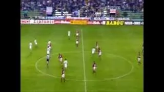 Zidane Volley 40 yards out with 'weaker' foot (Bordeaux)