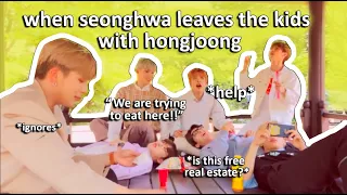 when seonghwa leaves the kids with hongjoong