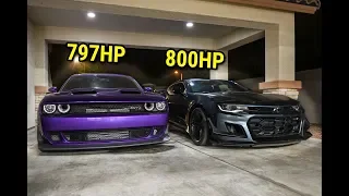 Dodge Challenger HELLCAT REDEYE vs Chevy CAMARO ZL1 1LE | Roll Racing!