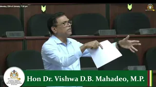 Budget 2023 debate presentation by PPP/C MP Dr. Vishwa Mahadeo.