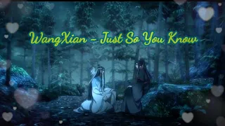 Lan Zhan x Wei Ying l WangXian - Just so you know [Mo Dao Zu Shi] AMV