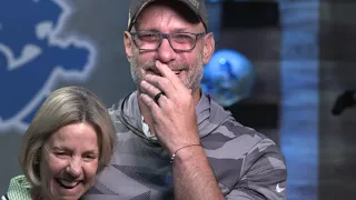 Surprising Chris Spielman with Pride of the Lions induction