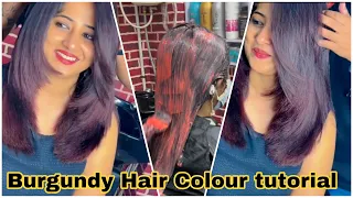 How to Burgundy Hair colour in easy way/ Red Violet Hair colour/tutorial/ step by step/Global Colour