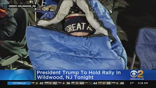 Crowds Camp Out Overnight For Trump Rally