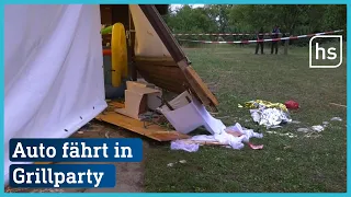 Auto fährt bei Grillparty in feiernde Menschen | hessenschau