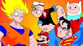 غوكو ضد أقوى شخصيات الكرتون نتورك  مدبلج بالعربية 💥😹 Goku VS Top cartoon network