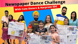 Newspaper Dance Challenge With Cute Sisters & Harpreet SDC | Ramneek Singh 1313 | RS 1313 VLOGS