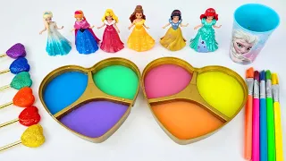 Satisfying Video I How to make Princess Lolipops in to Heart Pool AND Rainbow Painted Cutting ASMR