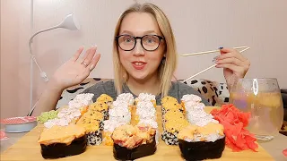 МУКБАНГ/РОЛЛЫ🍣ГУНКАНЫ🥢ИЗМЕНЫ😱МОЯ ИСТОРИЯ😪БУДЕТ ОЧЕНЬ ОСТРО🔥Mukbang/Rolls/Sushi🍣👍