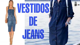 VESTIDOS DE MEZCLILLA O JEANS COMO COMBINARLOS PARA LUCIR ACTUAL Y EN TENDENCIA