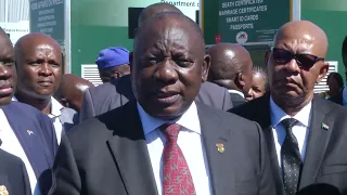 President  Ramaphosa tours the Mokopane Home Affairs new office and 100 Mobile offices