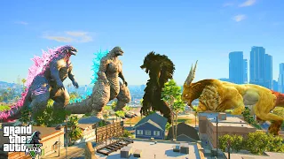 WereWolf and Chimera vs Godzilla x Godzilla Minus   - GTA 5 Mods