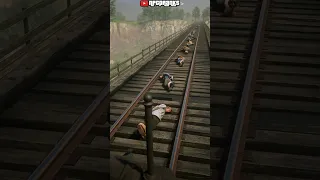 RDR2 Train Vs 100 Hogtied NPCs