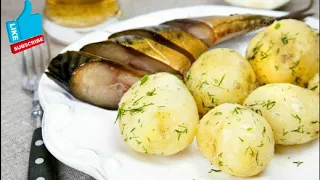 Скумбрия с картошкой и 🍺🥰|Мукбанг|Mukbang mackerel and potatoes🥔😘