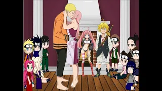 The reaction of Naruto's friends to the family Uzumaki-Haruno NaruSaku Наруто и Сакура