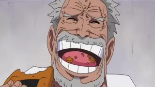 ONE PIECE Funny Moments: Sengoku eats away Garp's rice crackers