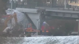 Обрушение моста в Минске. Пересечение Победителей и Немина.