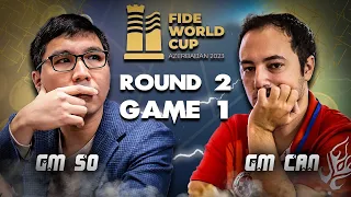 Buti nalang NAKALUSOT! | GM Wesley So vs GM Emre Can | FIDE World Cup 2023 Round 2 Game 1