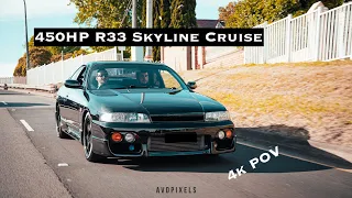 450HP R33 Skyline Cruise -- GC8 Gets Chopped -- 4K POV --