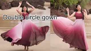 Double circle gown /full flair cutting and stitching Malayalam tutorials