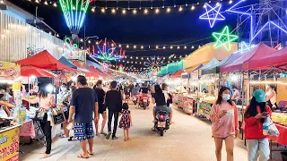 [4K] Walk around Night Market & Local Streets in Bangkok, Thailand