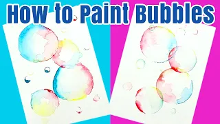 Easy Watercolor Bubbles Kids Art Painting Tutorial