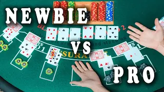 INSANE Blackjack NEWBIE vs PRO | Part 1