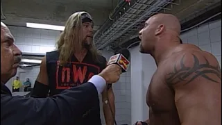 Goldberg Confronts Nash Backstage WCW Nitro 24th November 1998