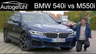 BMW 540i M Sport FULL driving REVIEW vs BMW M550i comparison 5-Series Facelift 2021