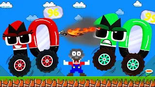 Wonderland: Race for the Crystal | Can Mario and Big Numbers Cars mix level up | Game Animation