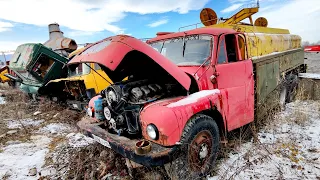 Кладбище заброшенных советских и японских автомобилей один из которых редкий TATRA 148 автоцистерна