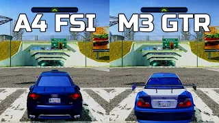 NFS Most Wanted: Audi A4 3.2 FSI Quattro vs BMW M3 GTR - Drag Race