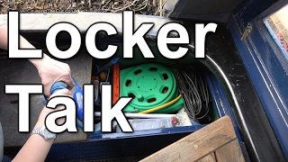 79. Foraging through my canal narrowboat's well deck lockers to see what's in there!