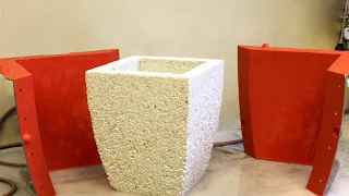 Как просто сделать вазон с формой BTC (мытый бетон)