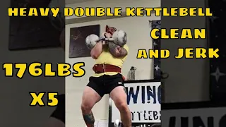 176lb Heavy Kettlebell Clean and Jerk for Reps - I'm BACK!