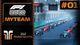 OUR JOURNEY BEGINS HERE! F1 2020 MY TEAM CAREER MODE #1 Australian GP! (4k)