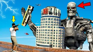 Giant ROBOT Fight AND Destroys Los Santos In GTA 5 - EPIC BATTLE