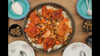 BARBERRY PILAF with CHICKEN (Zereshk Polo) and MARINATED OLIVES SALAD | A NICE NEW YEAR'S EVE MEAL