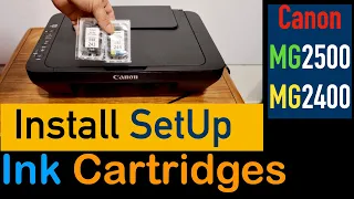 How To Install Setup Ink Cartridges Canon MG2500/ MG2400 Series Printer.