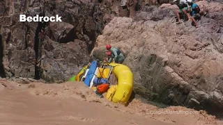 Pinned raft carnage at Bedrock Rapid, Grand Canyon