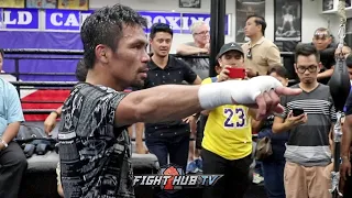 WOW!! MUST WATCH MANNY PACQUIAO BEGGED TO STOP TRAINING BUT REFUSES TO STOP