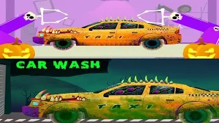 Scary Taxi | Halloween Car Garage | Car Wash | Kids Video