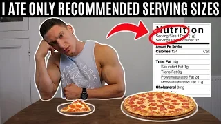 Eating only recommended serving sizes for a day...