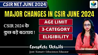 Major Changes in CSIR NET June 2024 || Eligibility | Categories | Age Limit