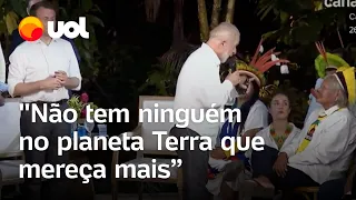 Com Macron, Lula defende Nobel da Paz a Raoni: 'Gente ganhou sem merecer'