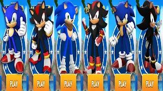 Sonic vs Shadow in TOP 3 Popular Mobile Sonic Games - All Characters Unlocked Dash vs Boom vs Forces