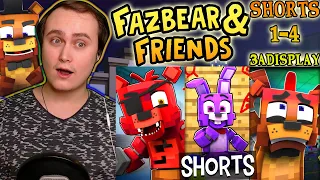 SHORTS 1-4 COMPILATION - Fazbear and Friends (FNAF Minecraft Series) | Reaction