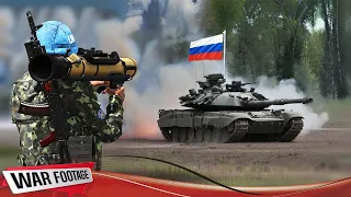 TERRIBLE MOMENT : Russian T-90 tank destroyed by Ukrainian RPG rocket - MILSIM ARMA 3