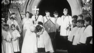 UK / RELIGION / QUIRKY: Ceremnony to enthrone 'Boy Bishop' takes place in Berden, Essex (1931)