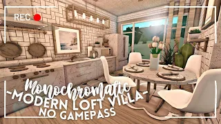 [ roblox bloxburg ] no gamepass monochromatic modern loft villa ꒰ build & tour ꒱ - itapixca builds